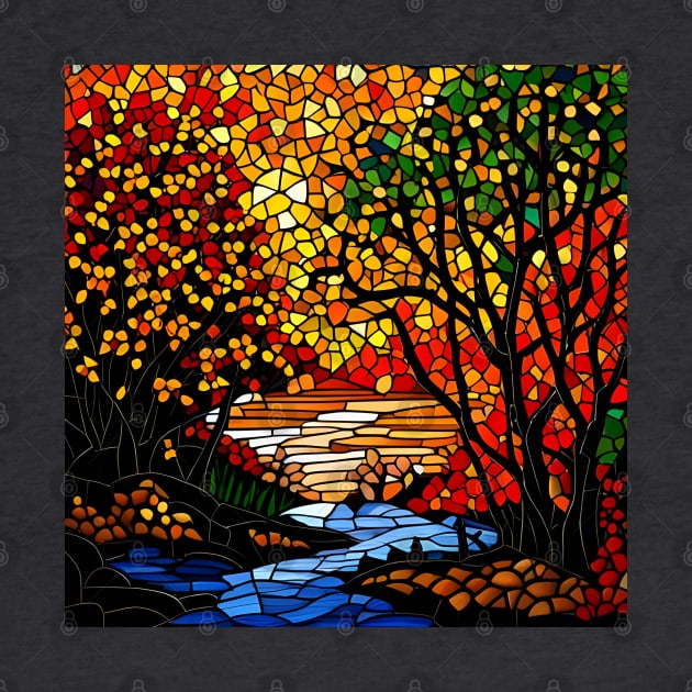 Stained Glass Autumn Foliage by Chance Two Designs